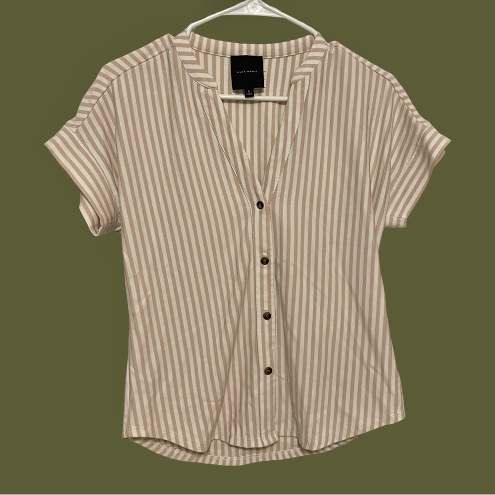Alex Marie Striped Button Down Shirt